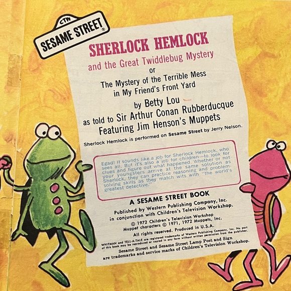 Sesame Street Sherlock Hemlock Book - 1972 vintage edition - Picture 2 of 11